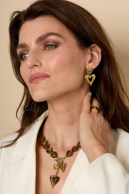 Boucles d'oreilles pendantes en forme de cœur, série simple et décontractée pour le quotidien, bijoux pour femmes 2