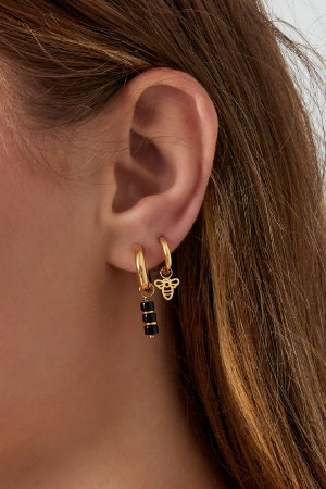 Boucles D'oreilles Colorées - Collection #Summergirls Acier Inoxydable Vert & Doré h5 Image2