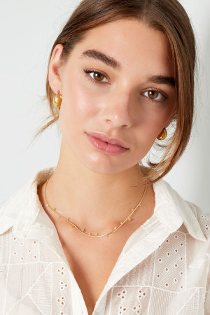 Boucles D'oreilles Mini Demi-Lune Grossière - Dorées h5 Image5