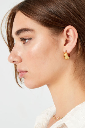 Boucles D'oreilles Mini Demi-Lune Grossière - Dorées h5 Image3