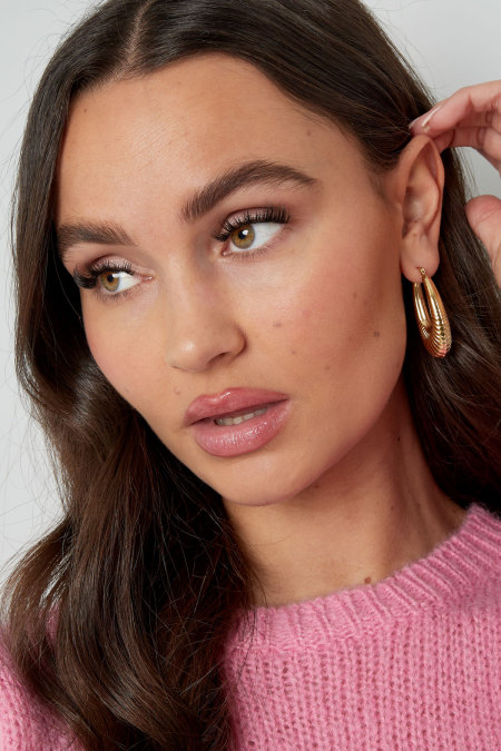boucles d'oreilles ovales géométriques en acier inoxydable 2