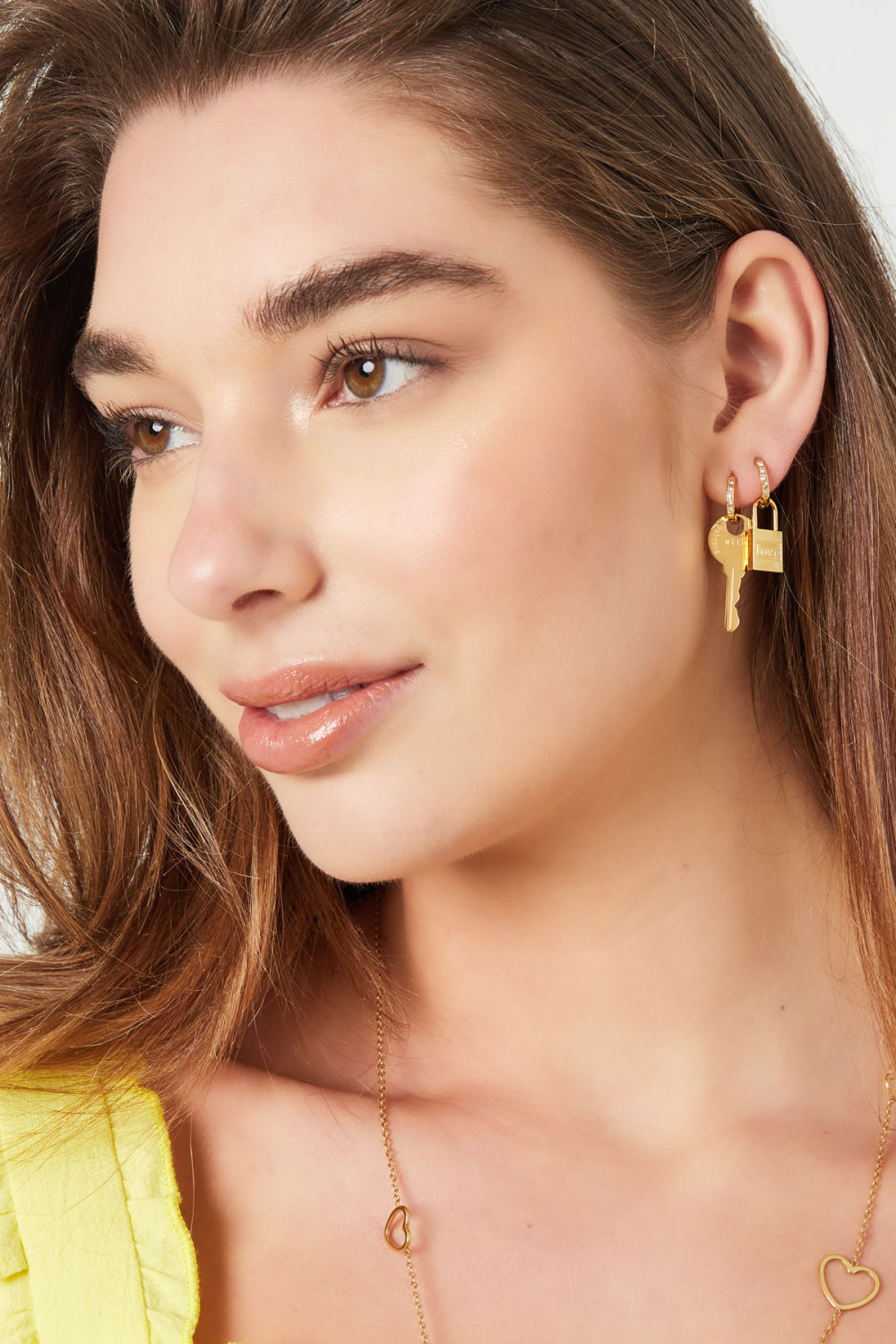 Boucles D'oreilles Clé & Cadenas - Argent Argenté Acier Inoxydable Image2