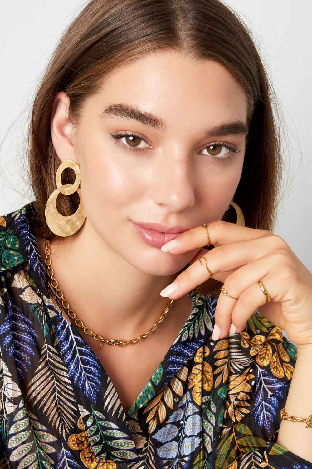 Boucles D'oreilles Ovales Reliées h5Image2