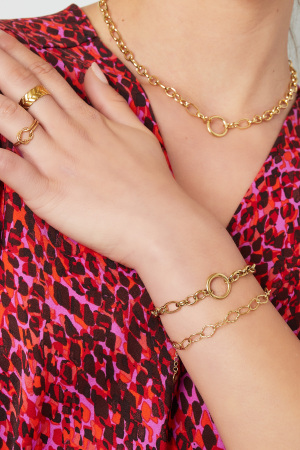 Bracelet Lien Rond - Couleur Or Acier Inoxydable h5 Image3