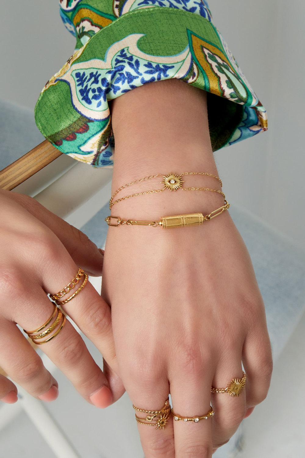 Bracelet À Maillons Avec Breloque - Acier Inoxydable Doré Image2