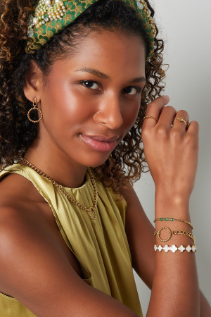 Boucles D'couleur Oreilles Lien Avec Cercle - Couleur Or Acier Inoxydable h5 Image4