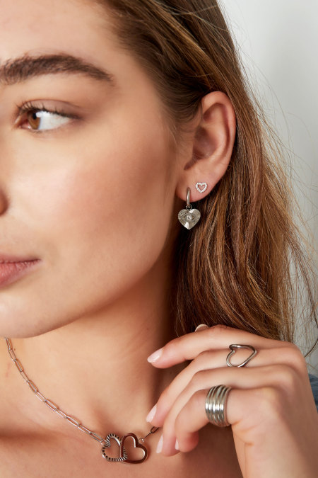 Boucle d'Couleur oreille coeur - Couleur or Cuivré 2