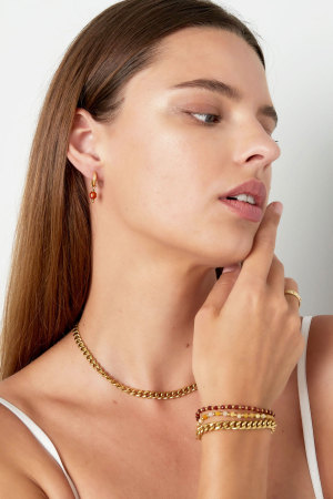 Boucles D'couleur Oreilles Avec Pierre January - Couleur Or/Marron h5 Image2