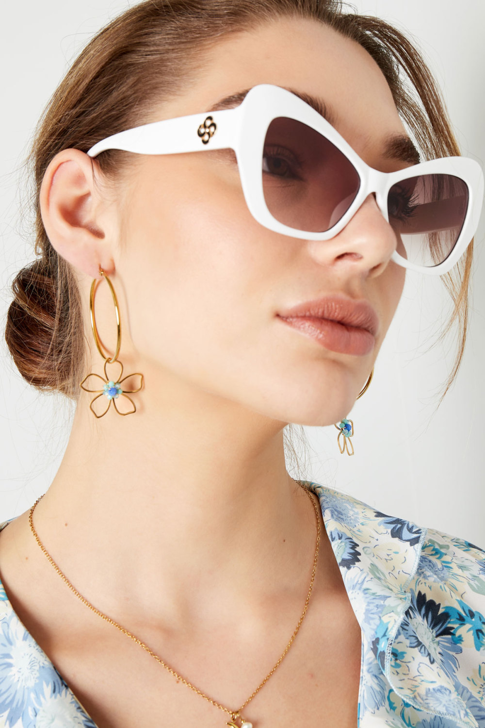 Boucles D'oreilles Charm Fleur - Multi Multicouleur Acier Inoxydable Image4