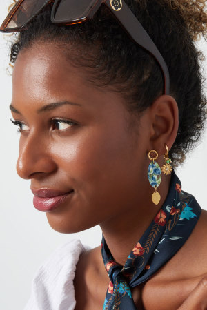 Boucles D'oreilles Perles Avec Fleur h5 Image2