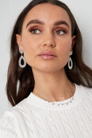 Boucles D'oreilles Pendantes Fleur - Doré h5 Image4