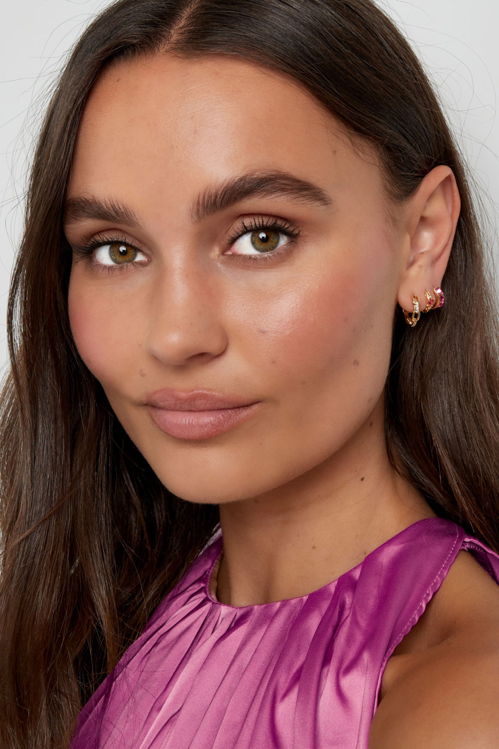 Boucles D'oreilles Liens Avec Zircon - Argent Cuivre h5Image4