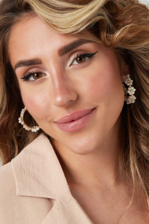 Boucles D'oreilles Fleurs - Métal Orange/Marron h5 Image4