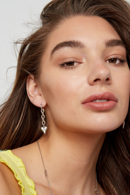 Boucles d'oreilles lien & coeur - Doré Acier Inoxydable 2