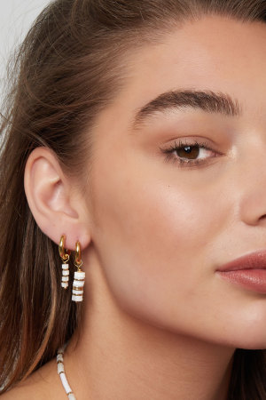 Boucles D'couleur Oreilles Perle Tube - Couleur Or Acier Inoxydable h5 Image2