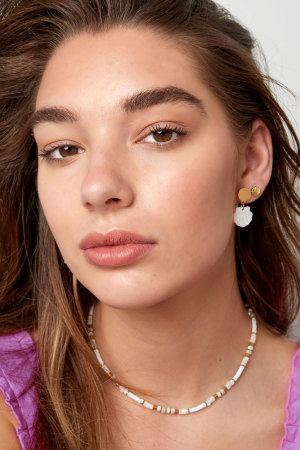 Boucles D'oreilles Coquillage Avec Cercle - Doré Acier Inoxydable h5 Image2