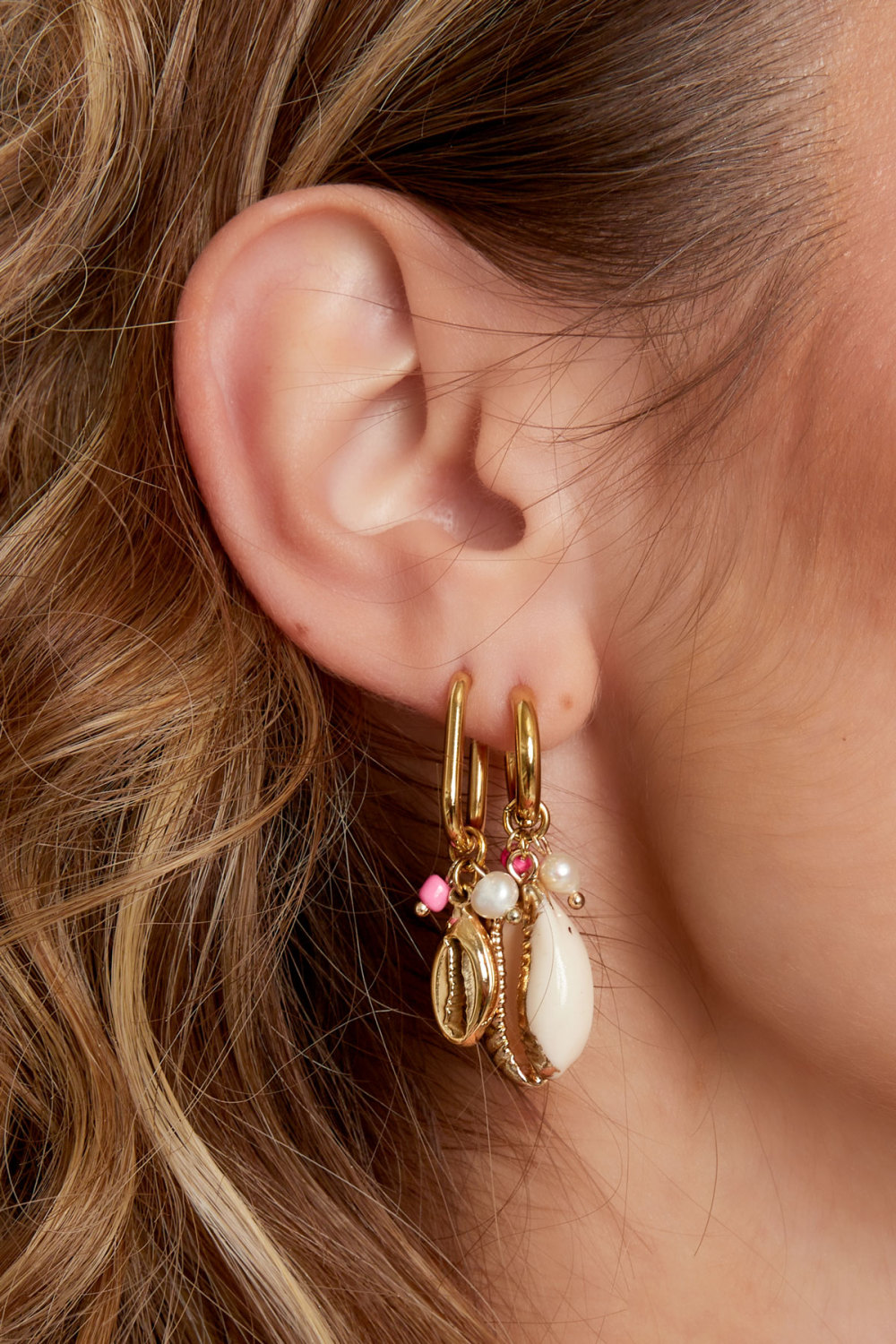 Boucles D'oreilles Coquillage Avec Perles h5Image2