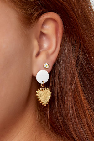 Boucle D'oreille Coquillage Détail Coeur - Doré h5 Image3