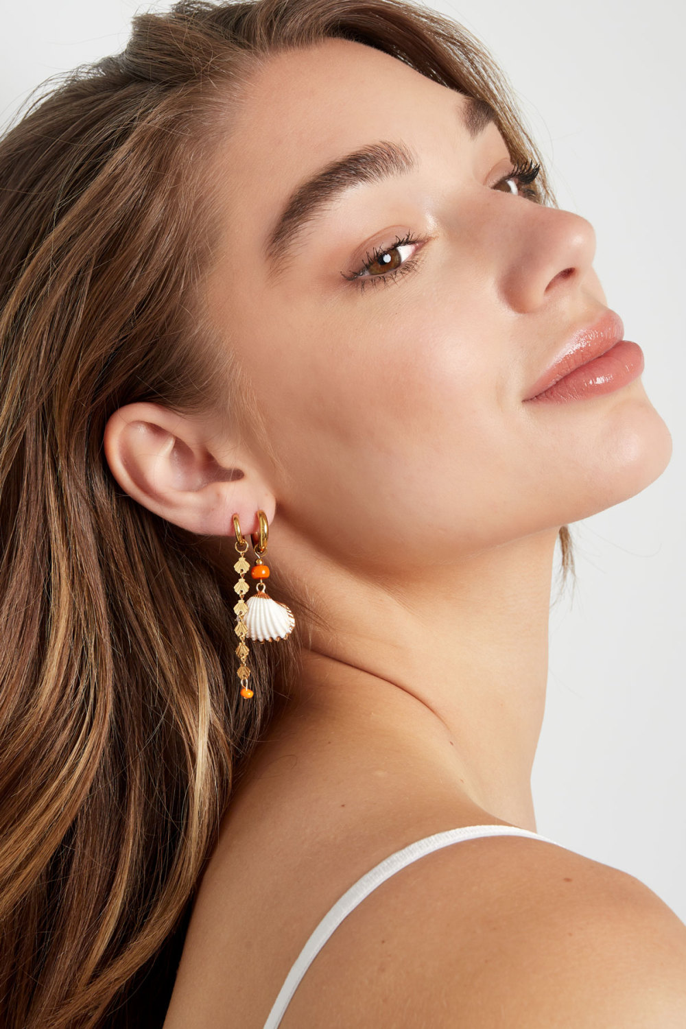 Boucles D'oreilles Coquillage Avec Perle - Doré Acier Inoxydable Image2
