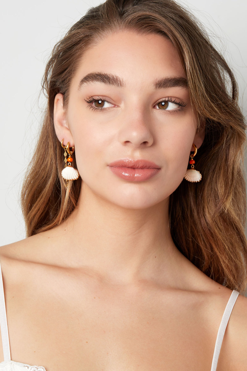 Boucles D'oreilles Coquillage Avec Perle - Doré Acier Inoxydable Image4