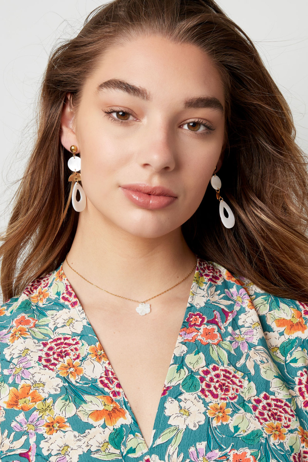 Boucles D'couleur Oreilles Pendantes Avec Coquillage - Couleur Or Acier Inoxydable h5Image2