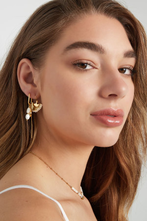 Boucles D'couleur Oreilles Allongées Avec Breloques - Couleur Or Acier Inoxydable h5 Image2