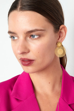 Boucles D'couleur Oreilles Soleil & Soleil - Couleur Or Acier Inoxydable h5 Image2