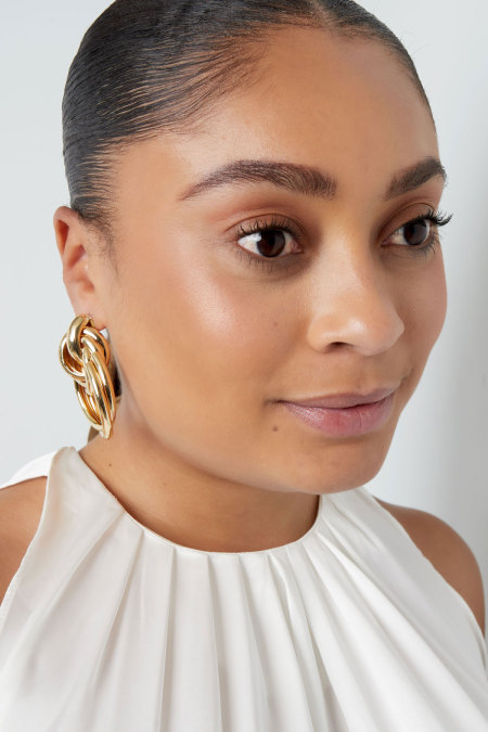 Boucles d'oreilles créoles différentes - Métal doré 2