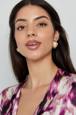 Boucles D'oreilles Coeur Perle h5 Image4
