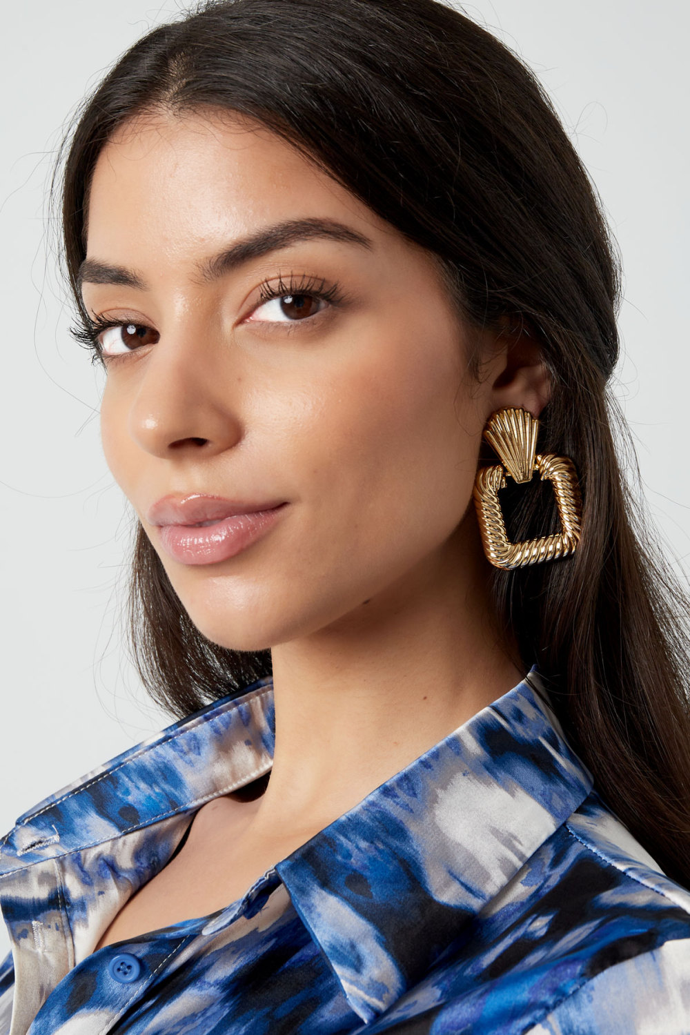 Boucles D'oreilles Carré Brillant Image4