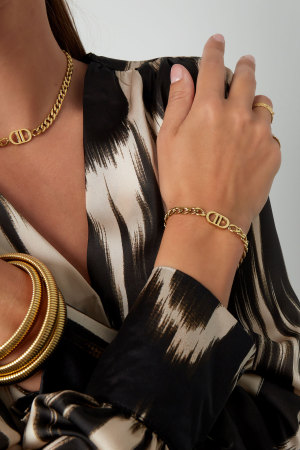 Bracelet Lien Avec Logo - Doré h5 Image3