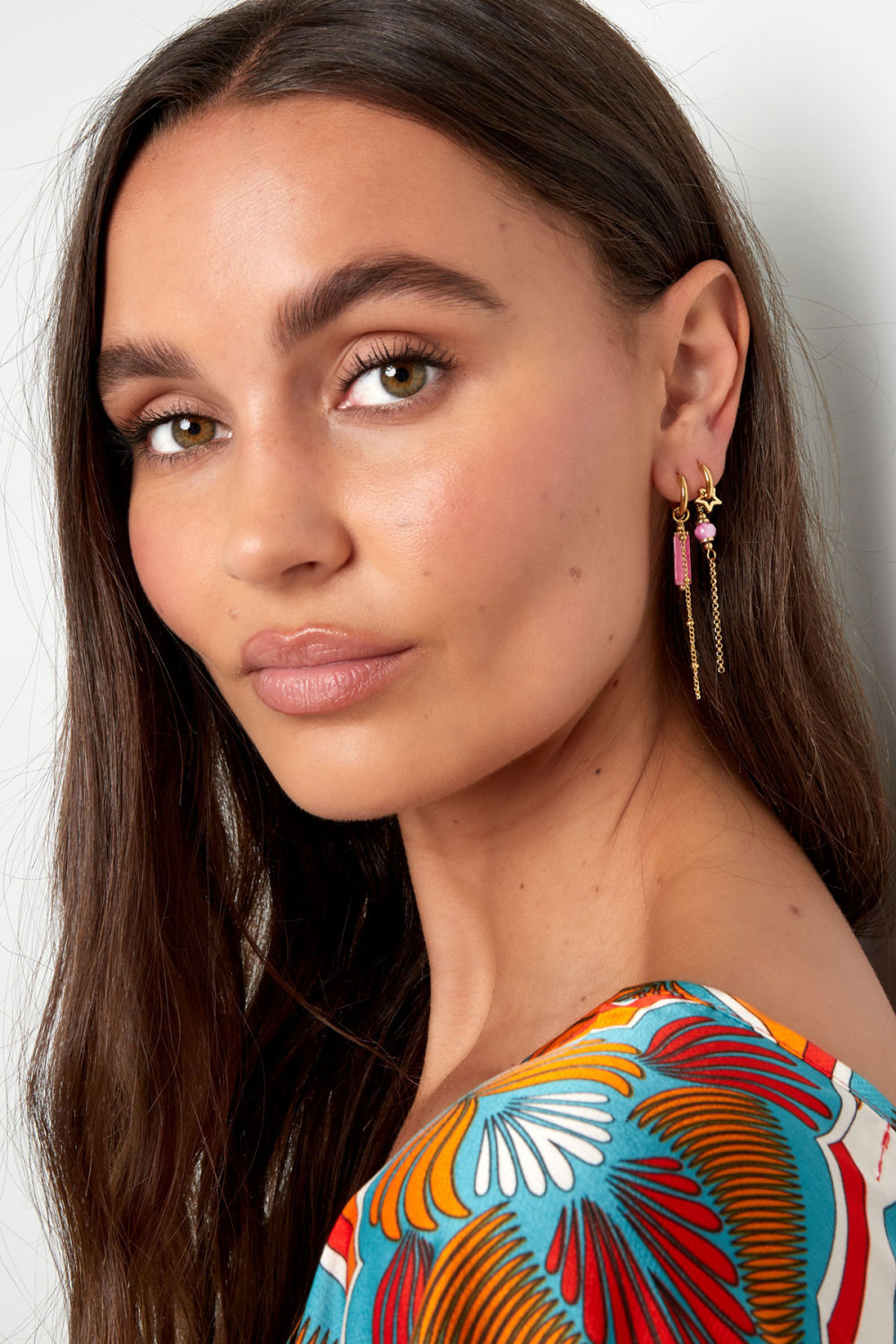 Boucles D'oreilles Avec Pendentif Perle - Doré/Rose Acier Inoxydable h5Image2