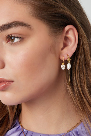 Boucles D'oreilles Avec Pendentif Perle - Acier Inoxydable h5 Image2
