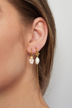Boucles D'oreilles Avec Pendentif Perle - Acier Inoxydable h5 Image3