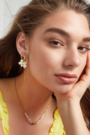 Boucles D'oreilles Avec Pendentifs Coeur - Argent Acier Inoxydable h5 Image2