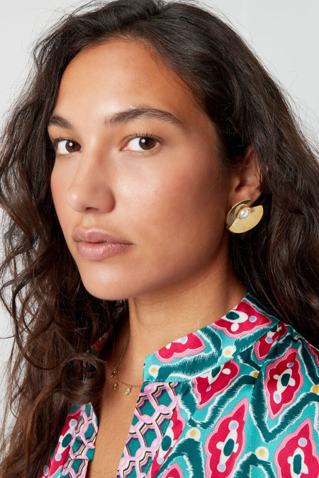 boucles d'oreilles demi-cercles avec perle 2