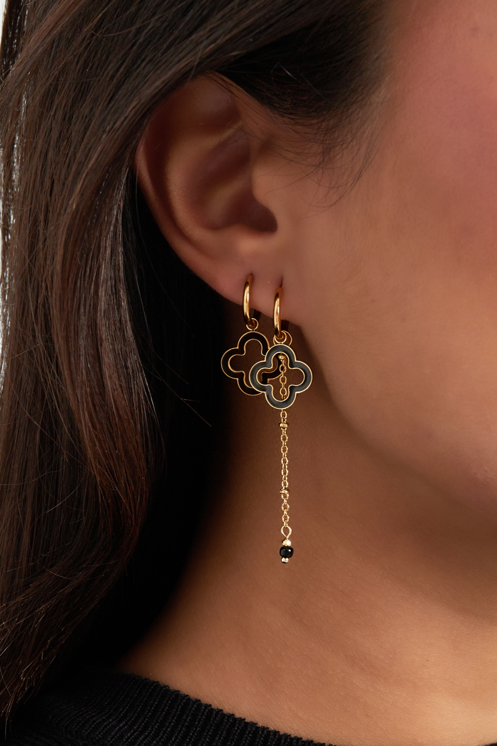Boucles D'couleur Oreilles Trèfle De Minuit h5Image3