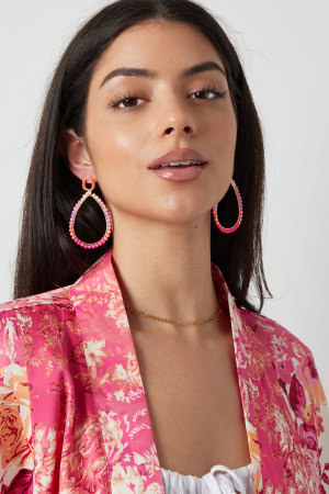 Boucles D'oreilles Perle Goutte - Rouge/Orange h5 Image2