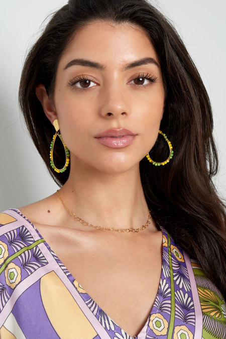 Boucles d'oreilles gouttes - doré/orange 2