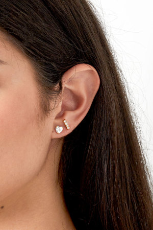Boucles D'oreilles Barre Avec Pierres - Argent 925 h5 Image3