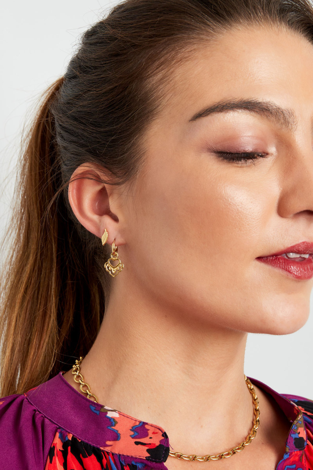 Boucles D'oreilles Coeur Avec Détails h5Image4