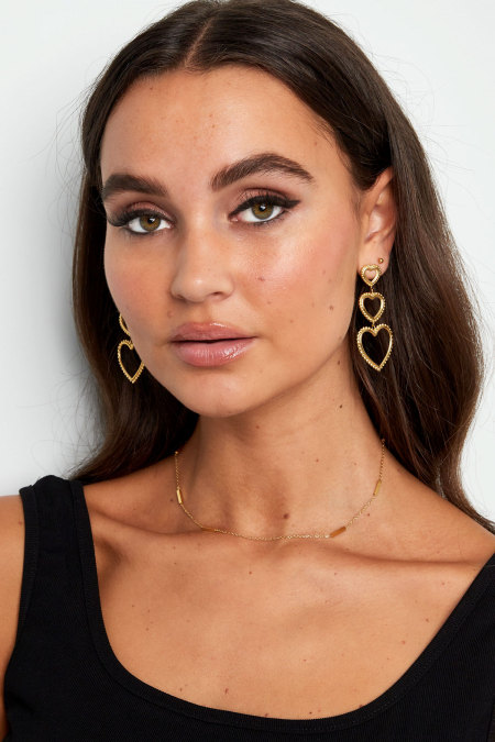 boucles d'oreilles 3 fois coeur gracieux 2