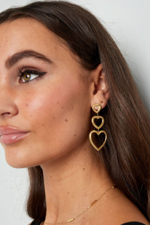 Boucles D'oreilles 3 Fois Coeur Gracieux h5 Image3