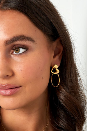 Boucles D'oreilles Coeur Avec Anneau h5 Image3