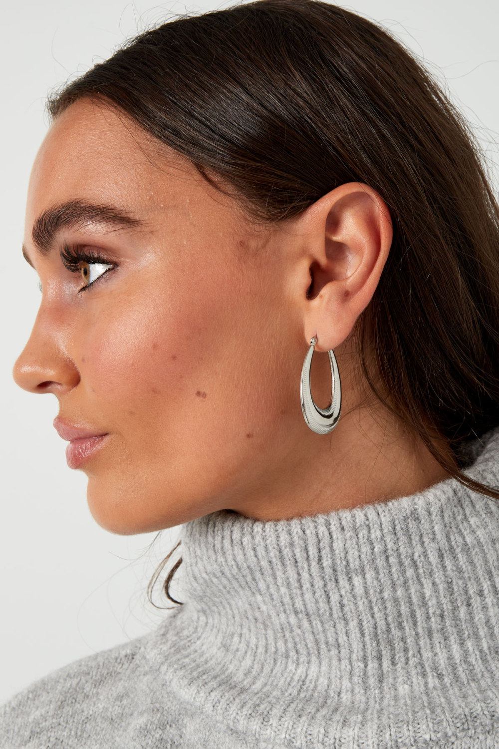 Boucles D'oreilles Ovales Avec Imprimé h5Image3