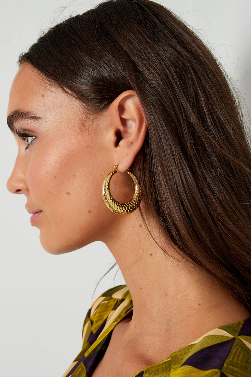 Boucles D'oreilles Rondes Avec Imprimé h5Image3