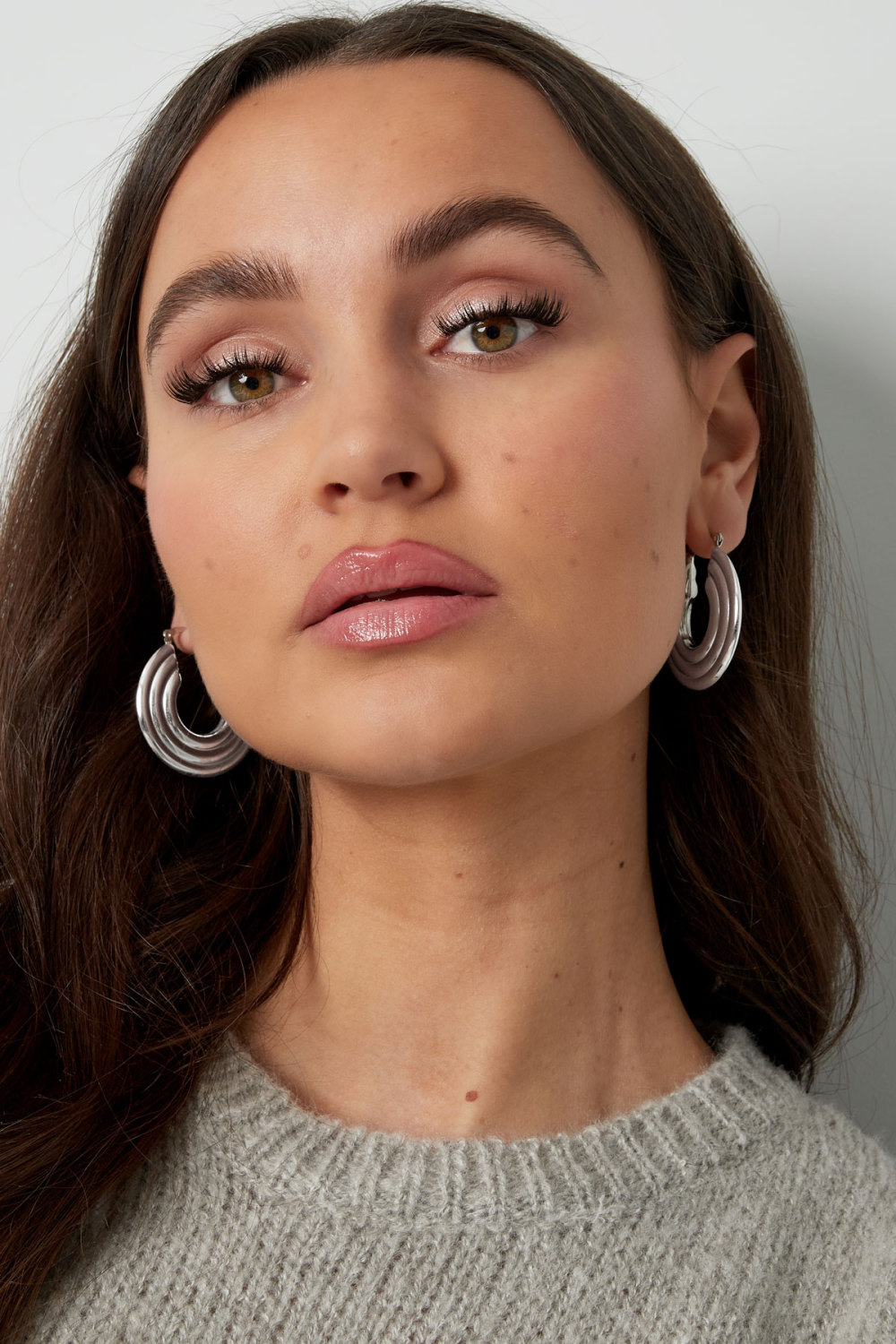 Boucles D'oreilles Rondes Avec Motif - Doré h5Image2