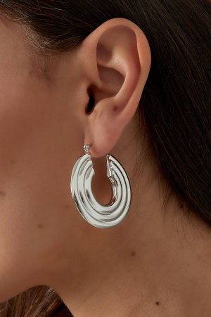 Boucles D'oreilles Rondes Avec Motif - Doré h5 Image3