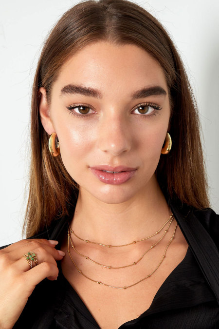 Boucles d'oreilles basiques demi lune épaisse - dorées 2