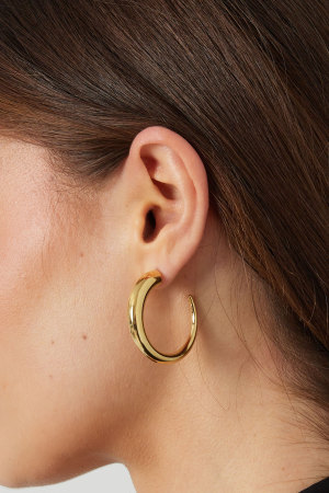 Boucles D'oreilles Rondes - Doré h5 Image3